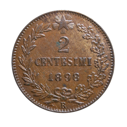 2 centesimi 1898 - Roma - Umberto I - Regno d'Italia - FDC - immagine 2