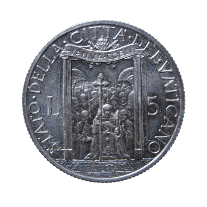 5 lire 1950 - Roma - Pio XII - qFDC - immagine 2