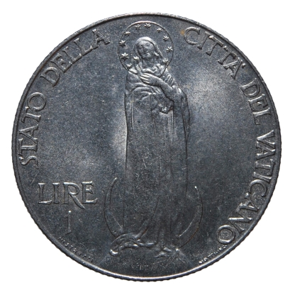 1 Lira 1941 I tipo - Roma - Pio XII - Città del Vaticano - qFDC - immagine 2