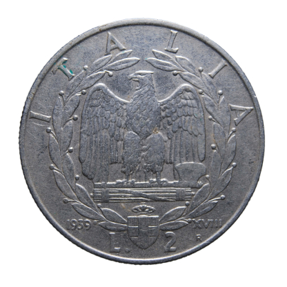2 lire 1939 XVIII Impero - Roma - Vittorio Emanuele III - Regno d'Italia - BB - immagine 2