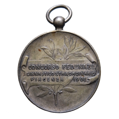 Piacenza - Medaglia 1908 - Concorso Fed.le Naz.le Ginnastico Straord. - SPL - immagine 2