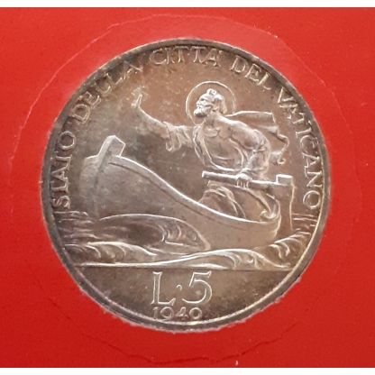 5 lire 1940 I tipo - Roma - Pio XII - Città del Vaticano - FDC - immagine 2