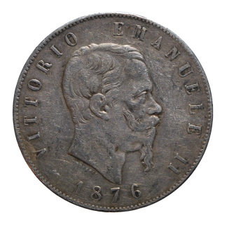 5 Lire 1876 II tipo - Roma - Vittorio Emanuele II - Regno d'Italia - BB