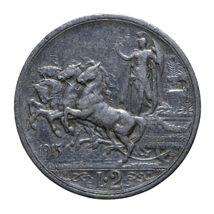 2 Lire 1915 Quadriga briosa - Roma - Vittorio Emanuele III - Regno d'Italia -qBB - immagine 2