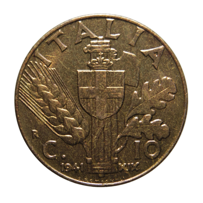 10 centesimi 1941 Impero - Roma - Vittorio Emanuele III - Regno d'Italia - qFDC - immagine 2