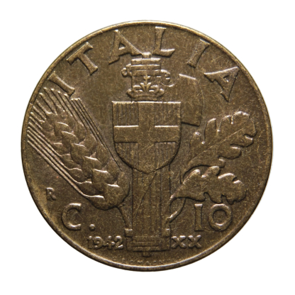 10 centesimi 1942 Impero - Roma - Vittorio Emanuele III - Regno d'Italia - qFDC - immagine 2