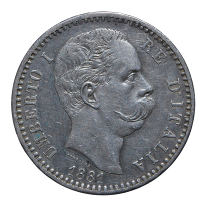 2 Lire 1881 - Roma - Umberto I - Regno d'Italia - qSPL