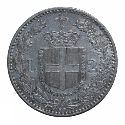 2 Lire 1881 - Roma - Umberto I - Regno d'Italia - qSPL - immagine 2