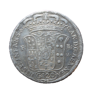 120 Grana 1736 - Napoli - Carlo di Borbone - Zecche Italiane - qBB