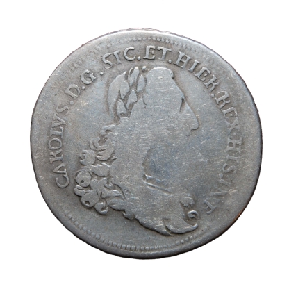 6 Tarì 1735 Incoronazione - Palermo - Carlo di Borbone - Regno Sicilia - MB+/BB