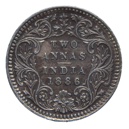 2 anna 1886 - Calcutta - Vittoria - India britannica - qSPL - immagine 2