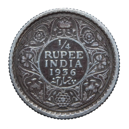 1/4 di rupia 1936 - Giorgio V - India britannica - qBB - immagine 2