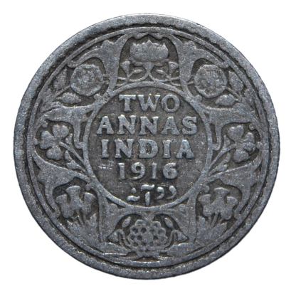 2 anna 1916 - Calcutta - Giorgio V - India britannica - MB-BB - immagine 2