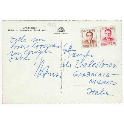 Cartolina - Marocco - Marrakech - Palmeraie et Grand Atlas - FG - NV - immagine 2